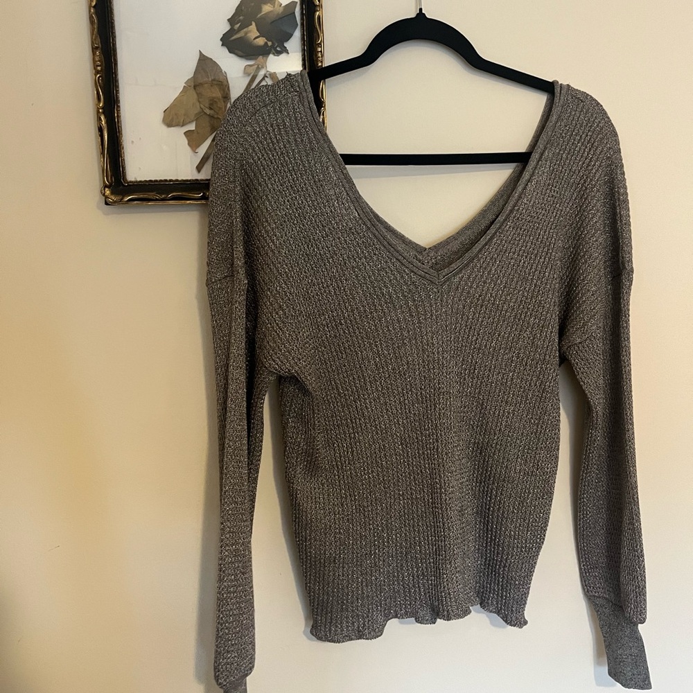 Zara Italian Knit Silver Sweater